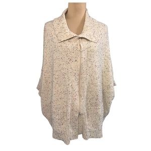 LYS Zip Front Drop Sleeve Mixed Yarn Sweater Size 2X